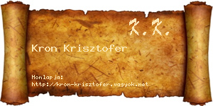 Kron Krisztofer névjegykártya
